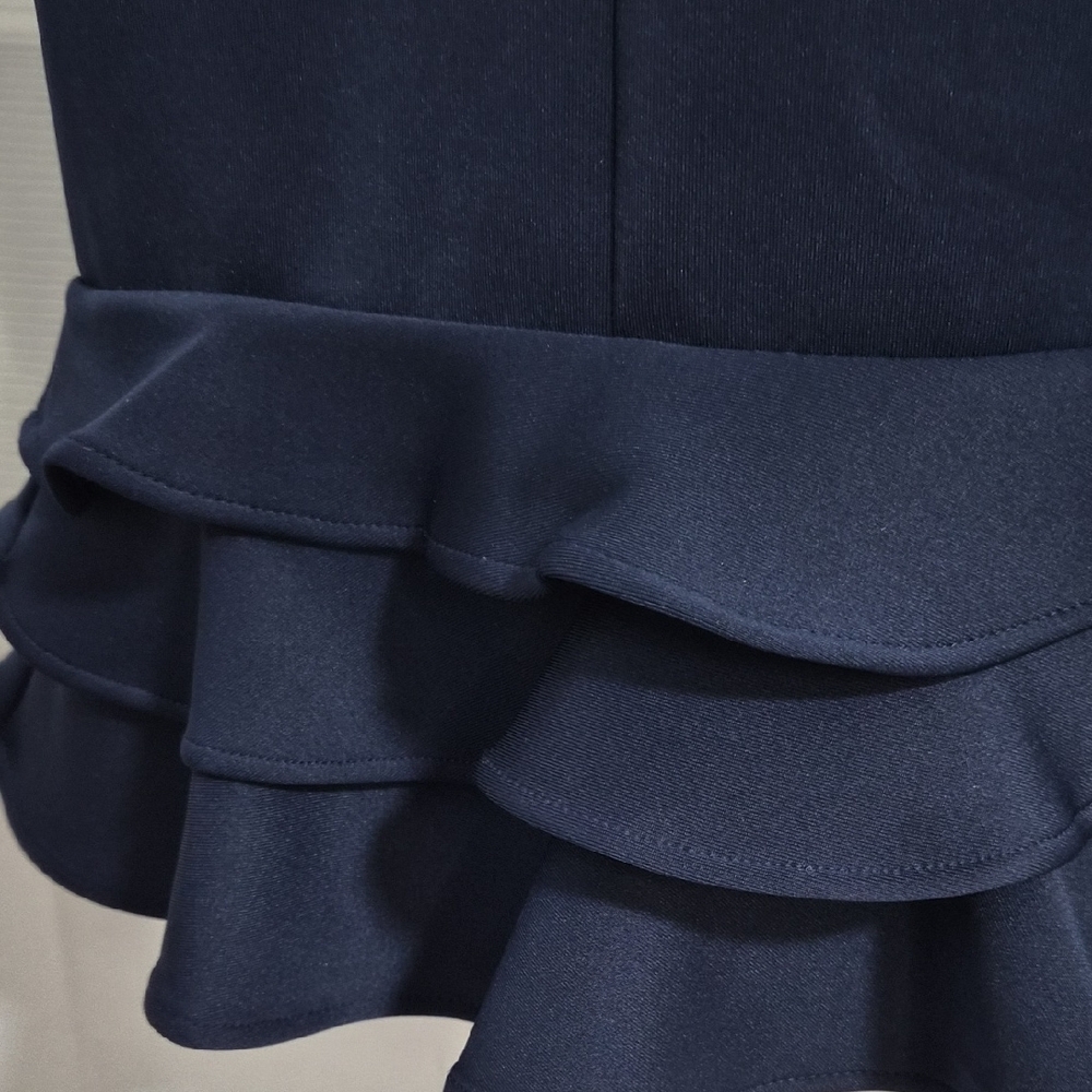 Donna Ricco Navy Ruffled Mini Dress - Picture 4 of 7